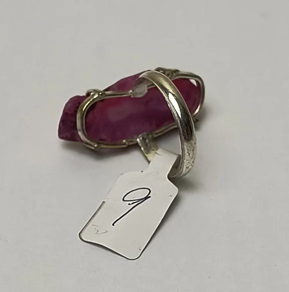 Handmade Artisan Gemstone Ring 9 Pink Agate - Picture 4 of 4